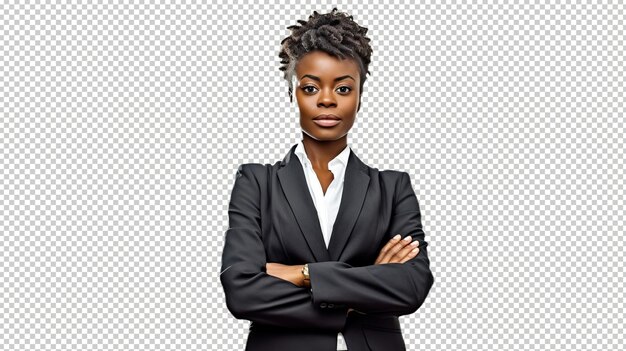 PSD black woman economist psd transparent white isolated background