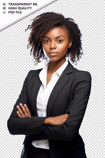 PSD black woman economist on white background white isolated