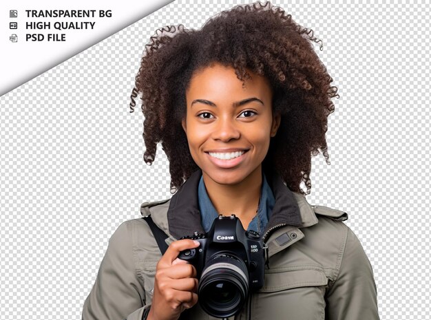 Black woman environmental scientist on white background w