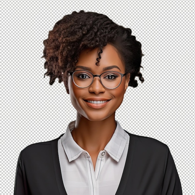 PSD black woman financial analyst psd transparent white isol