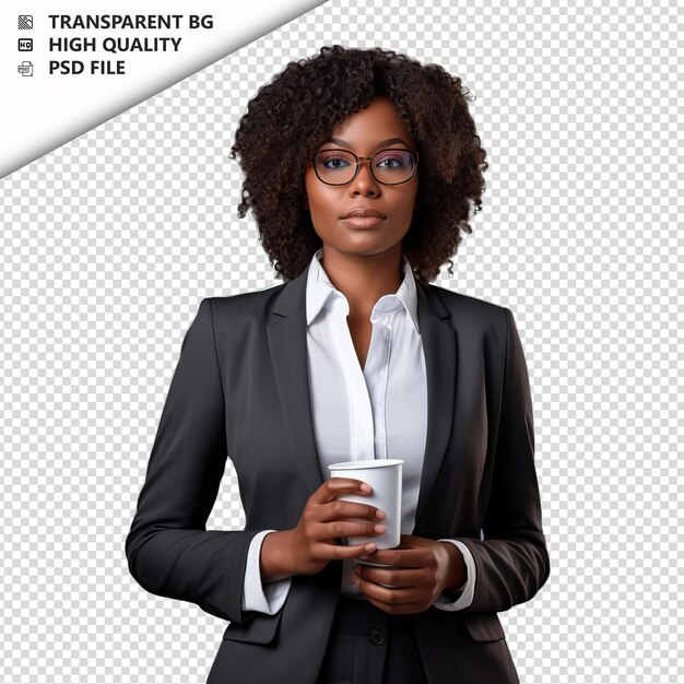 PSD black woman lawyer on white background white isolated bac