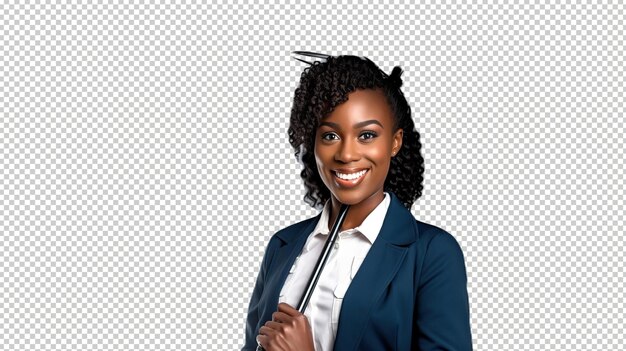 PSD black woman meteorologist psd transparent white isolated