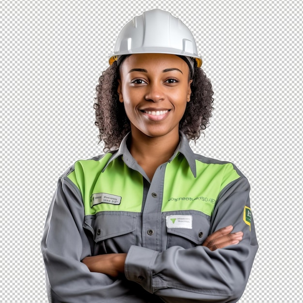 Black woman plumber psd transparent white isolated background