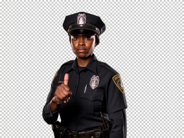 PSD black woman police officer psd transparent white isolate