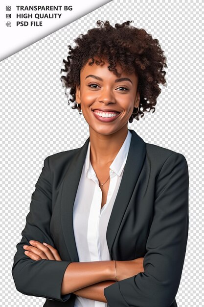 Black woman real estate agent on white background white i