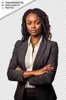 PSD black woman real estate agent on white background white i