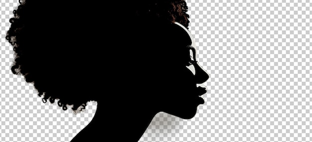 PSD silhouette di donna nera consapevolezza nera