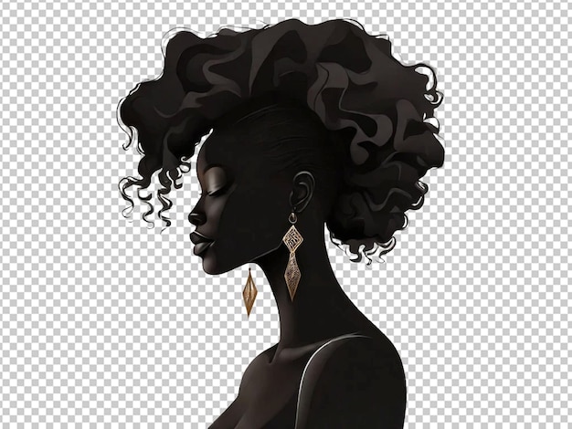 PSD donna nera silhouette nera consapevolezza