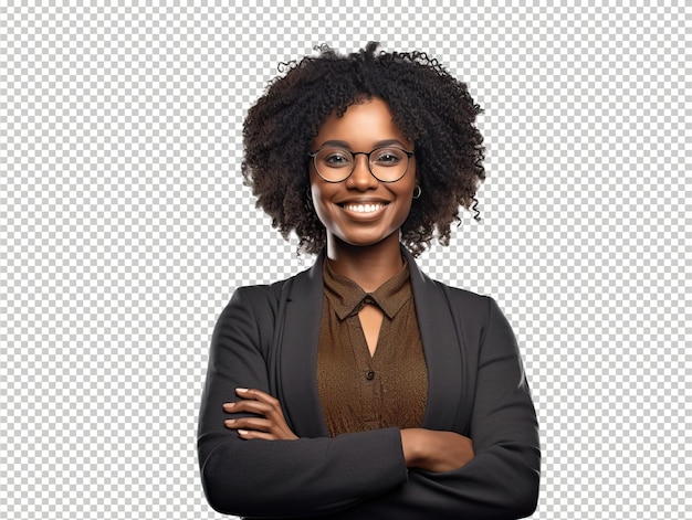 PSD black woman teacher psd transparent white isolated background