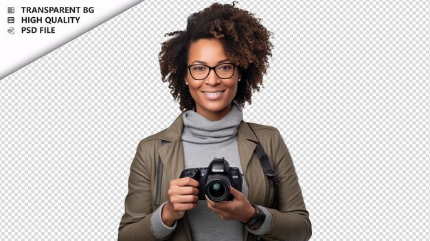 Black woman teacher on white background white isolated ba