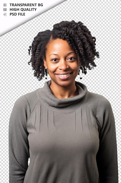 PSD black woman teacher on white background white isolated ba