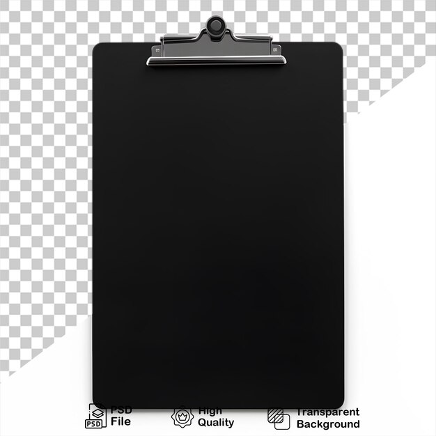 PSD black wooden clipboard isolated on transparent background include png file