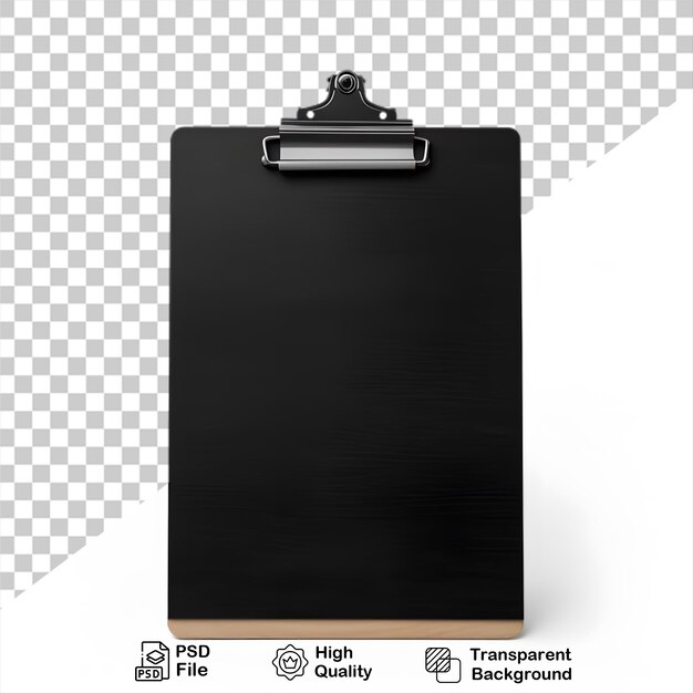 PSD black wooden clipboard isolated on transparent background include png file