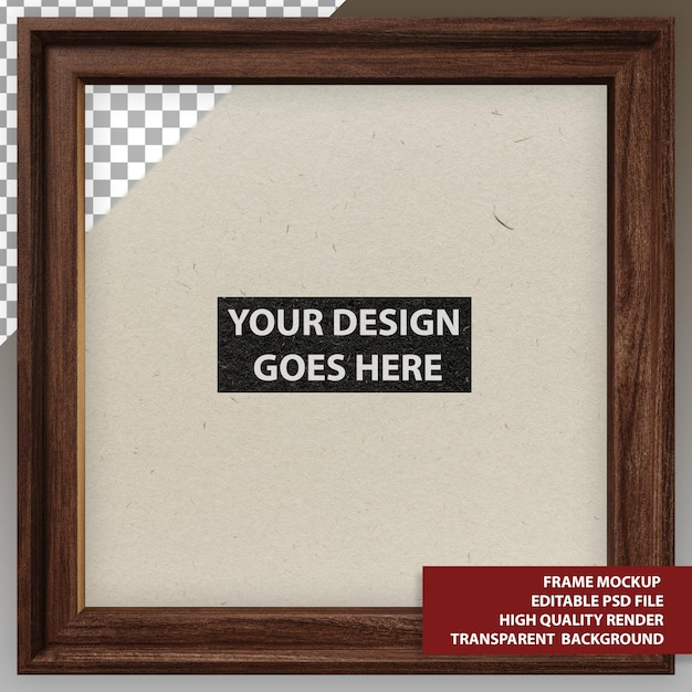 Black wooden frame for mockup