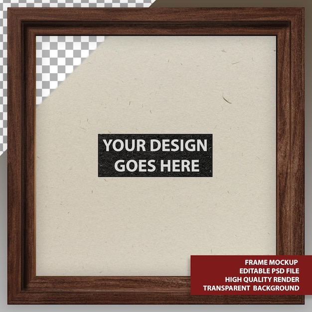 PSD black wooden frame for mockup