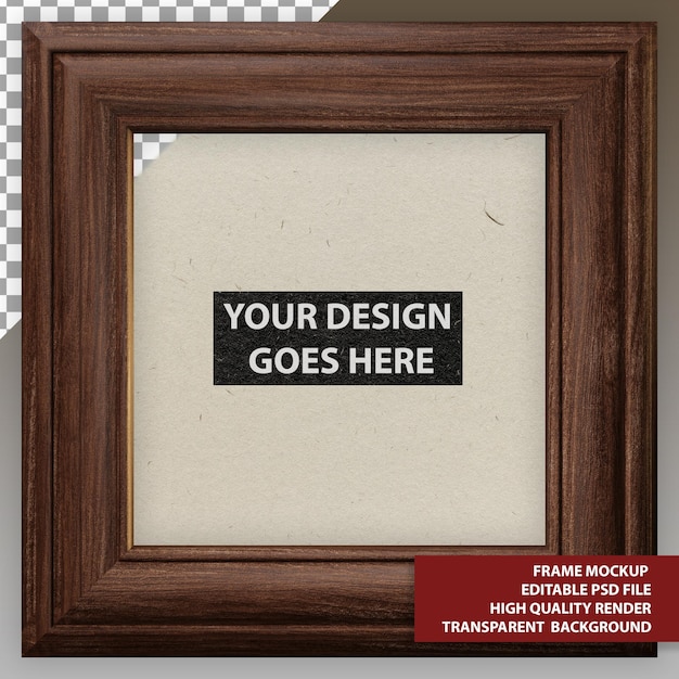 PSD black wooden frame for mockup