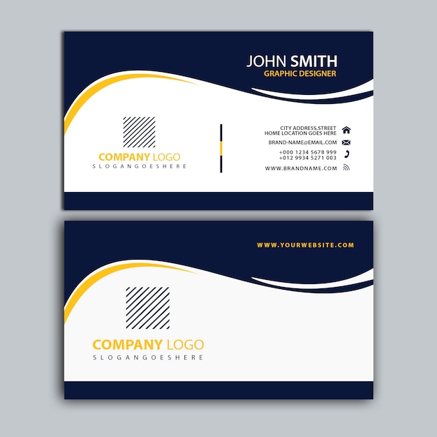 PSD black and yellow corporate business card template