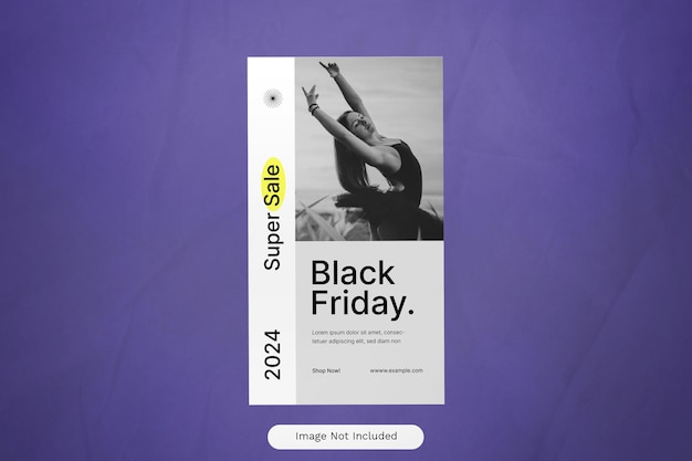 PSD black yellow minimalista black friday fashion sale instagram story 01