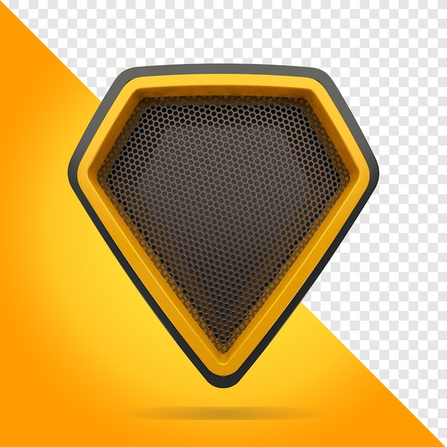 Black and yellow shield with grid texture