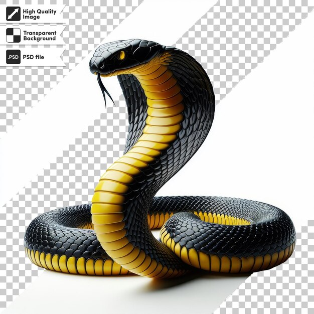 PSD a black and yellow snake with a black head and yellow stripes