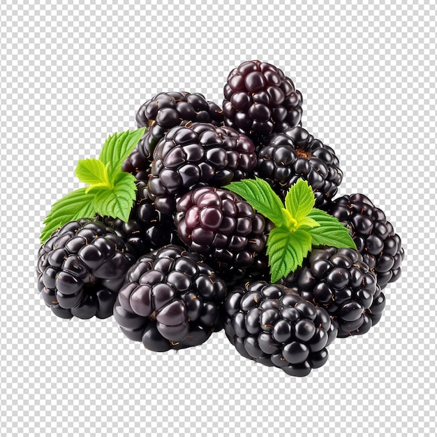 PSD blackberries isolated on white background