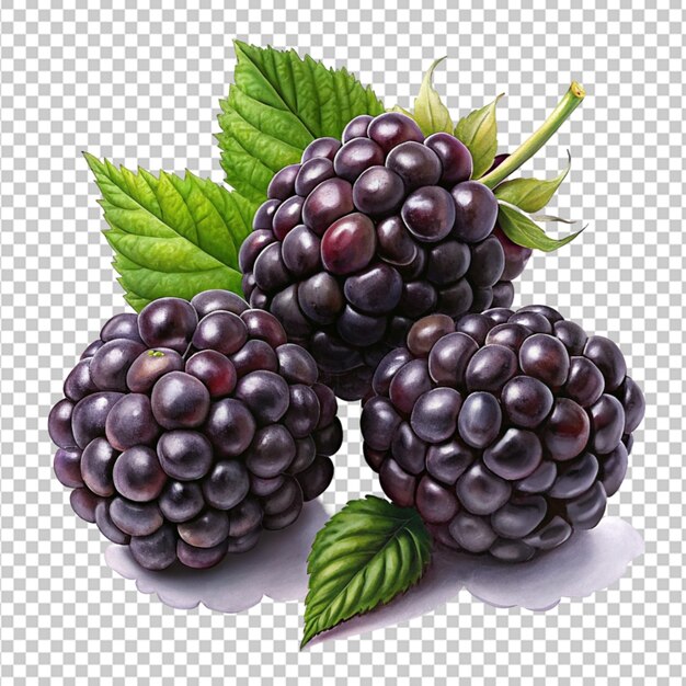 PSD blackberries on transparent background