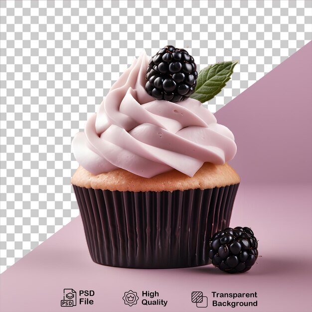 PSD blackberry cupcake изолирован на прозрачном фоне включает в себя png файл