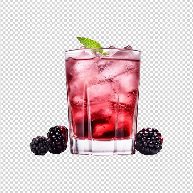 Blackberry juice glass isolated on white