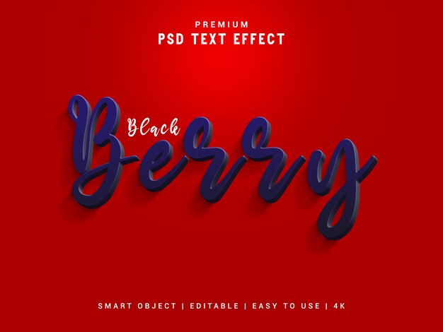 PSD blackberry text effect template, psd.