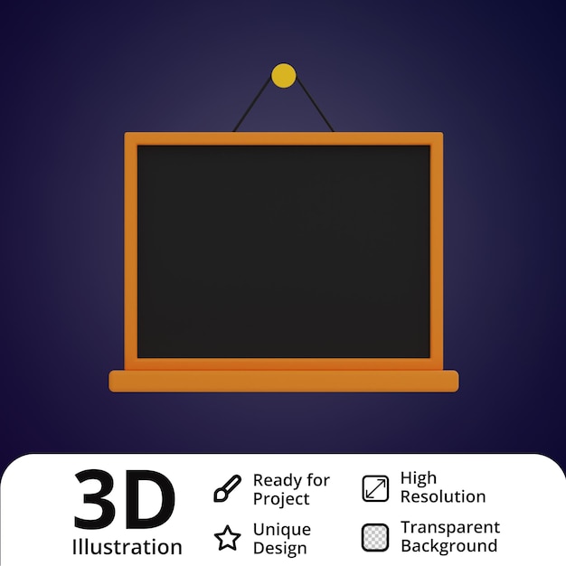 Blackboard 3d illustration