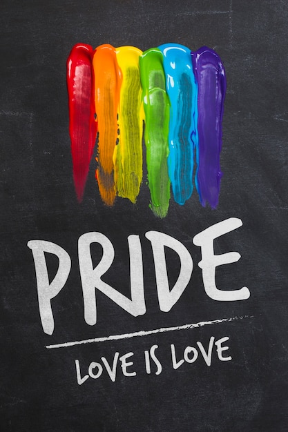 PSD blackboard gay pride mockup