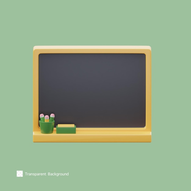 PSD blackboard icon 3d rendering illustration