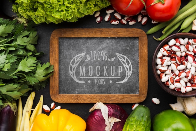 blackboard locally grown veggies mock-up