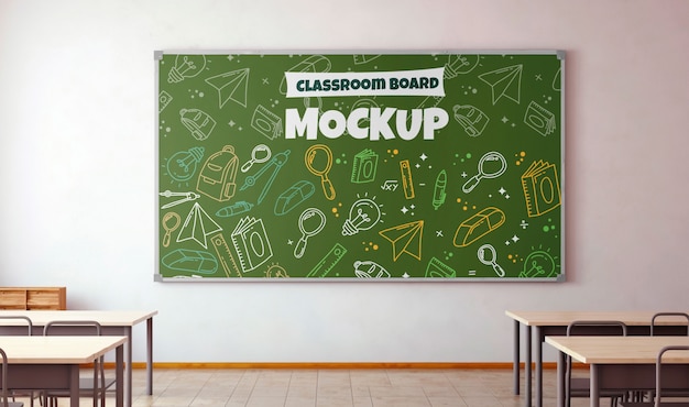 PSD blackboard mockup in de klas