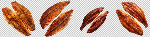 PSD blackened cajun catfish isolated on transparent background