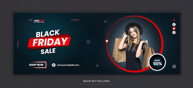PSD blackfriday fashion sale new social media facebook cover design and new web banner design template