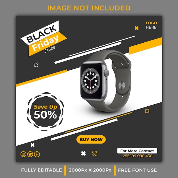 BlackFriday 판매 소셜 미디어 배너 템플릿