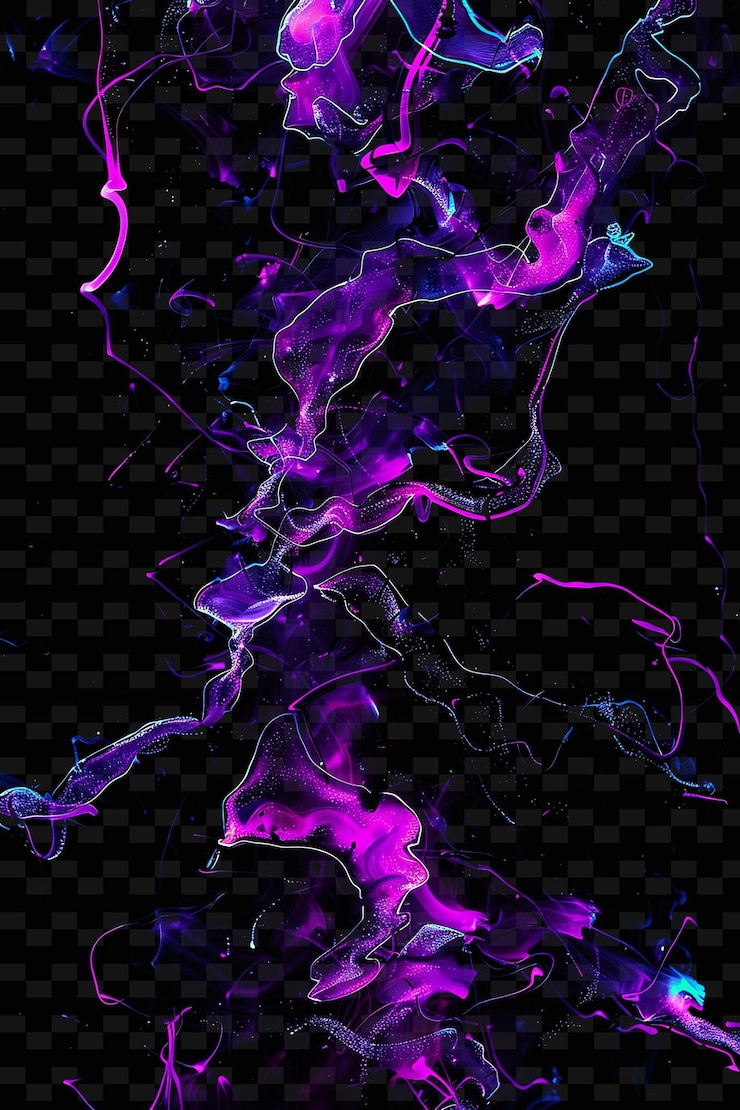 PSD blacklight glow met uv radiance deep purple creating vibran png neon light effect design