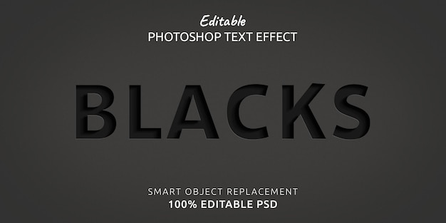 Черный текстовый эффект Photoshop