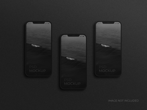 PSD blacks smartphone screen mockup