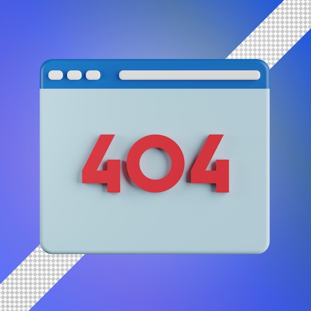 Błąd 404 Ilustracja 3d