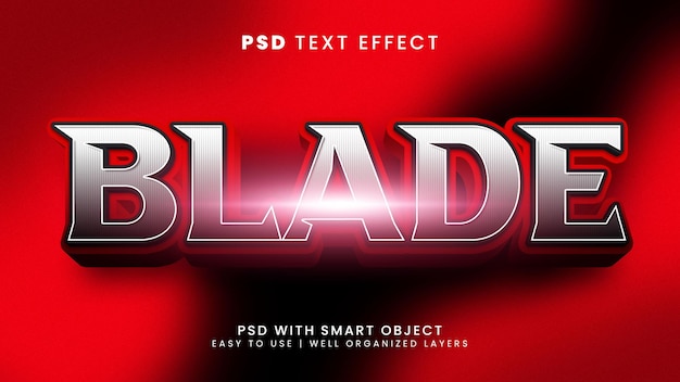 Blade 3d editable text effect with metal and craft text style