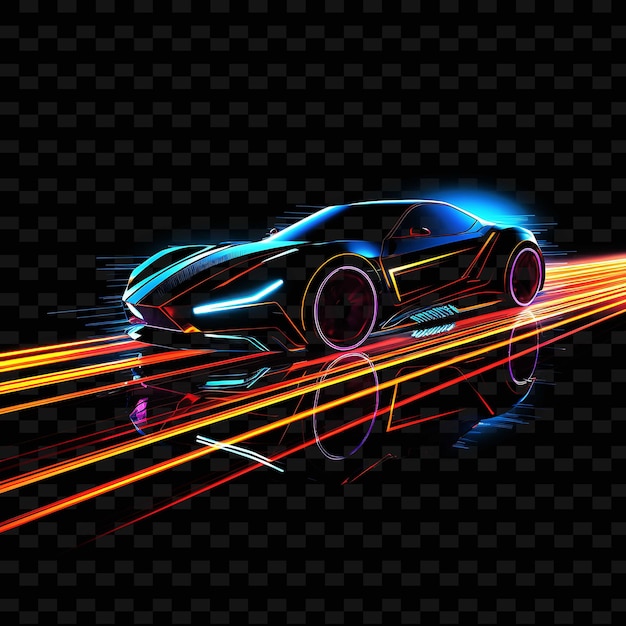 Blade runner inspired borderline design neon lines style fly shape y2k neon light art collections