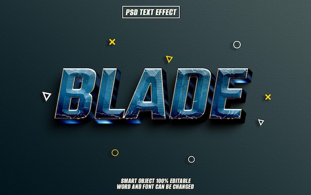 blade text effect font editable typography 3d text