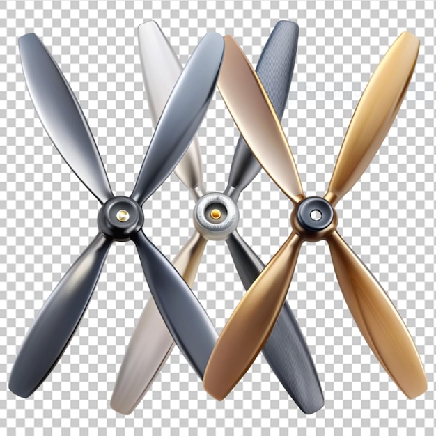 PSD bladed propeller with many speed versions on transparent background