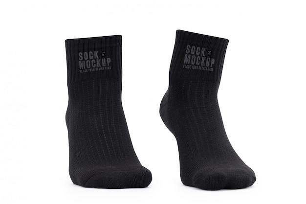 PSD blank black socks mockup template for your design