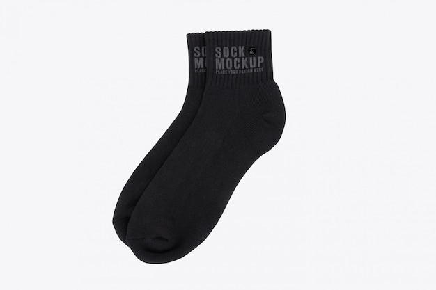 PSD blank black socks mockup