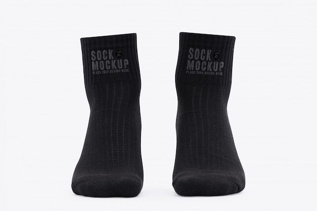 Blank black socks mockup