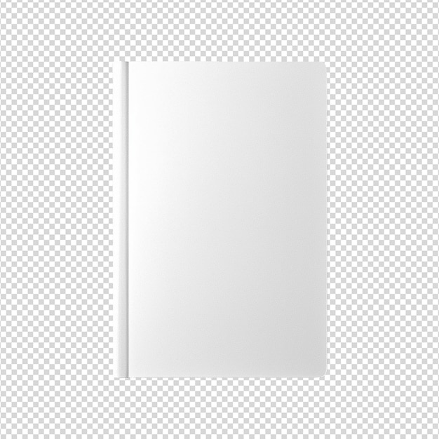 PSD blank book isolated on a transparent background