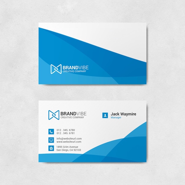 blank business card design mockup vector